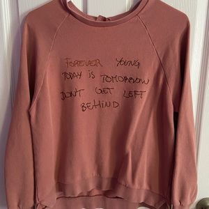 Zara Kids Embroidered Pink Crewneck